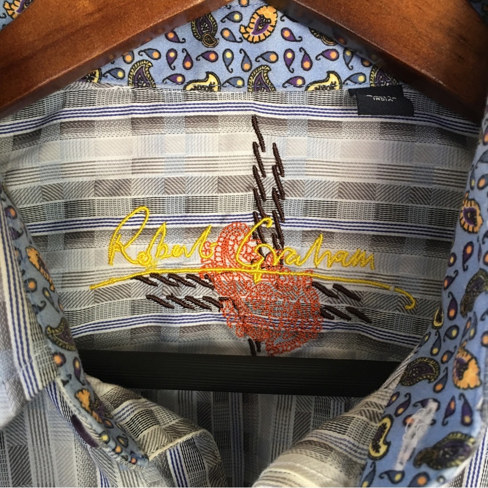 Robert Graham Rectangle Check Button Front Shirt … - image 3